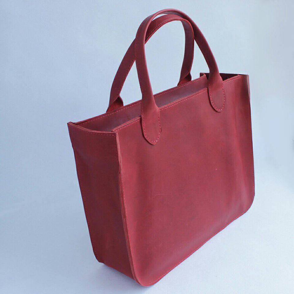 Кожаная сумка Перфекто Dekey Красная