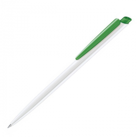 Ручка Кулькова Dart Polished Basic Біла з Зеленим Кліпом