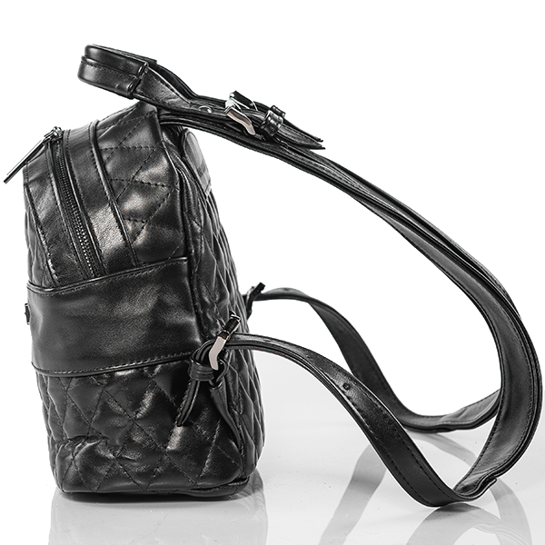 Рюкзак шкіряний стьобаний Мона-2 Yana Belyaeva Чорний