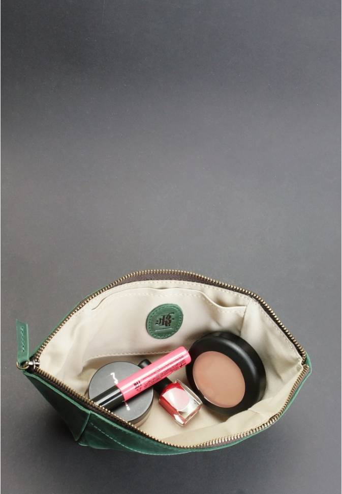 Кожаная косметичка Blanknote Изумруд