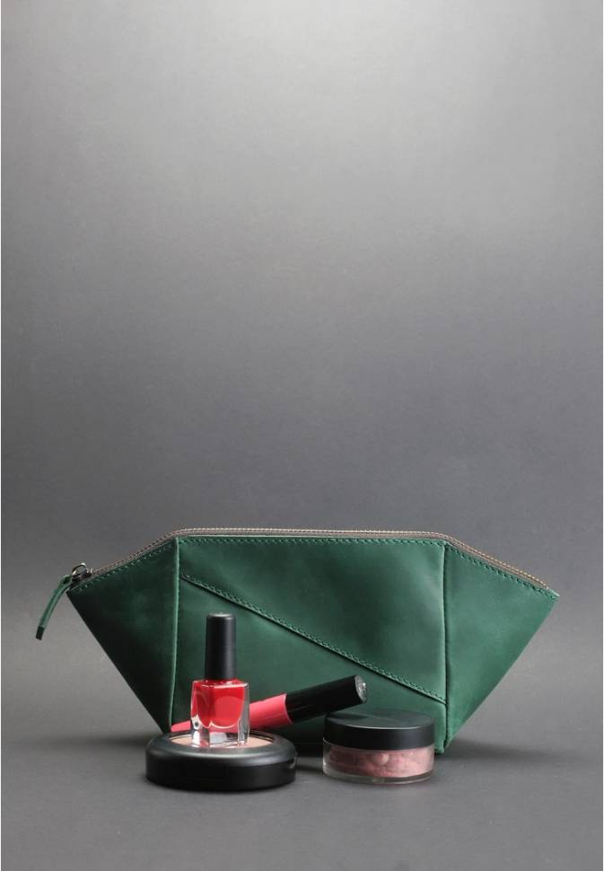 Кожаная косметичка Blanknote Изумруд