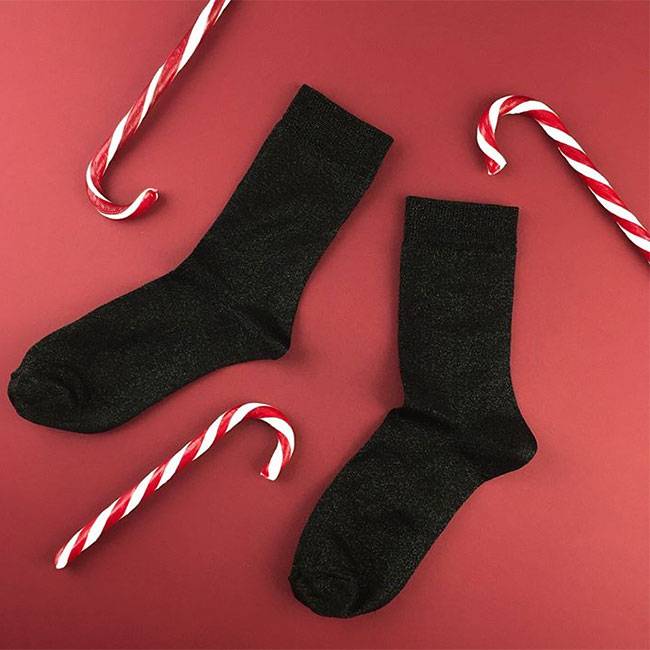 Носки высокие MySox Black Dust с люрексом