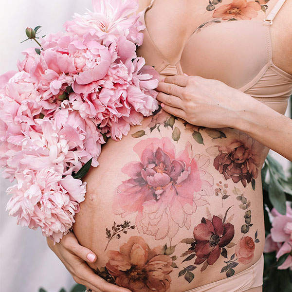 Временная татуировка Акварельный пион