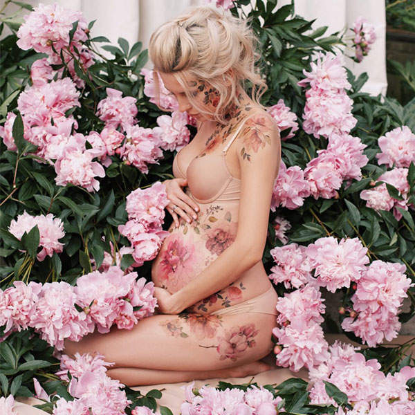 Временная татуировка Акварельный пион