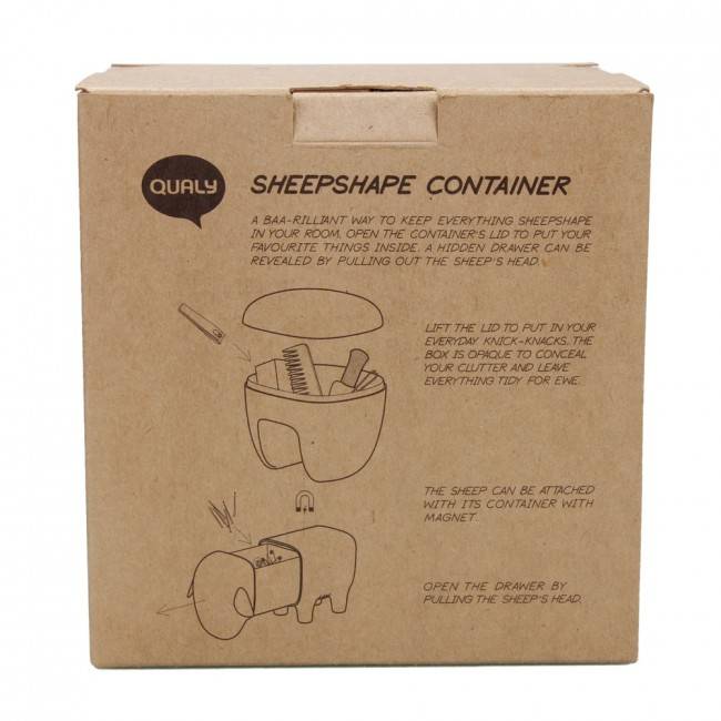 Контейнер для зберігання ватних паличок і дисків Qualy Sheepshape Cotton Box White