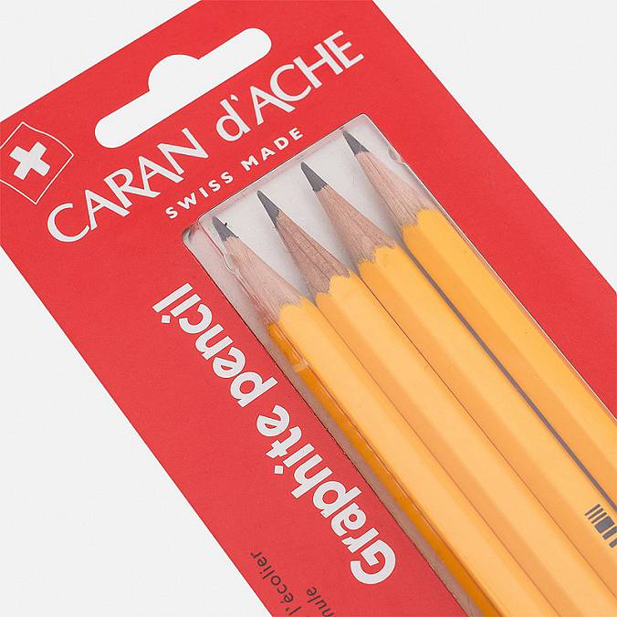 Набор простых карандашей с резинкой Caran d'Ache Graphite HB (4 шт)