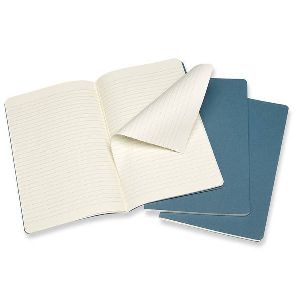 Середній Блокнот Moleskine Cahier (3 шт) Лінія Живий Блакитний