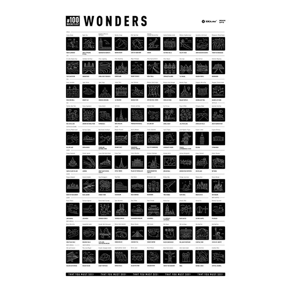Скретч постер 100 Bucketlist Wonders