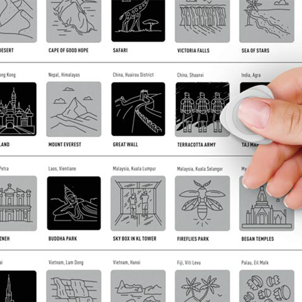 Скретч постер 100 Bucketlist Wonders