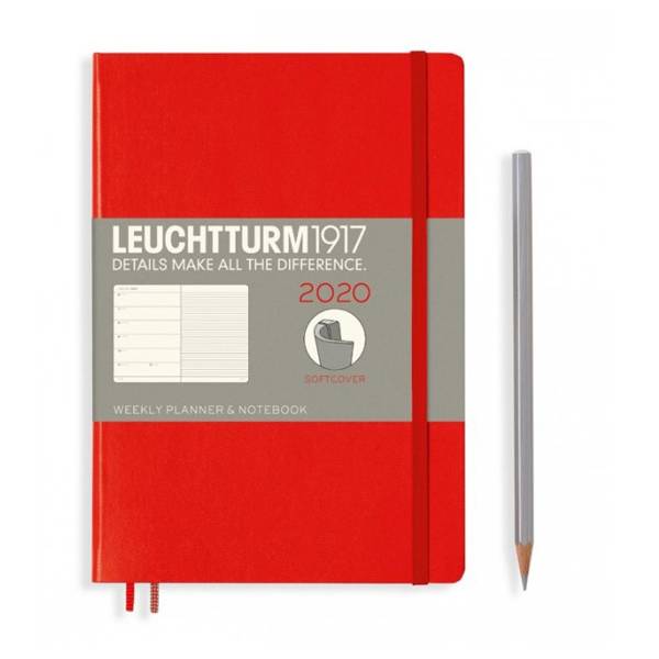 Средний Еженедельник с заметками Leuchtturm1917 Мягкая обложка Красный 2020 (359950)