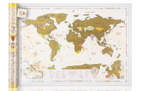Скретч-карта мира на английском Discovery Map World Gold