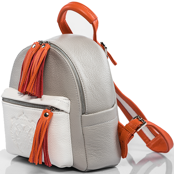 Рюкзак кожаный XS 28095 Серый