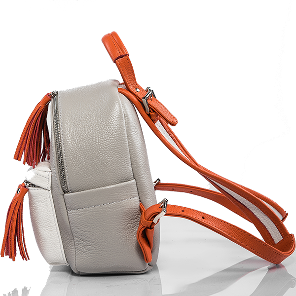 Рюкзак кожаный XS 28095 Серый