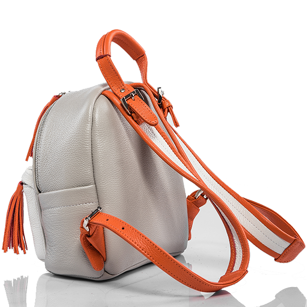 Рюкзак кожаный XS 28095 Серый