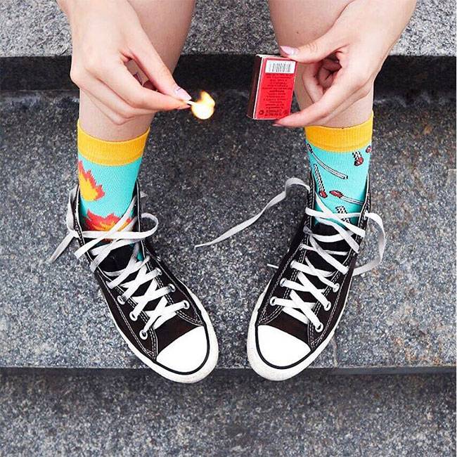 Носки высокие MySox Set the world on fire