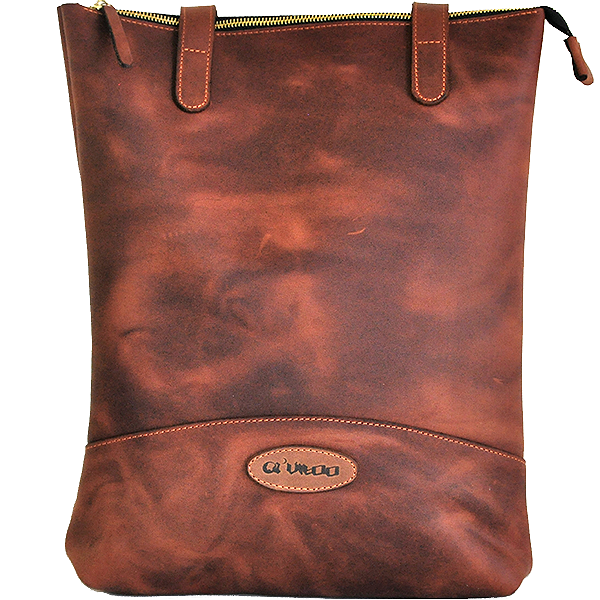 Кожаная сумка-шоппер AV2 Коричневая (B317)