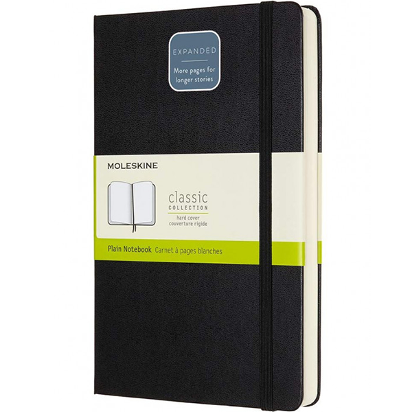 Середній блокнот Moleskine Classic Expanded Тверда обкладинка Чорний Чисті аркуші