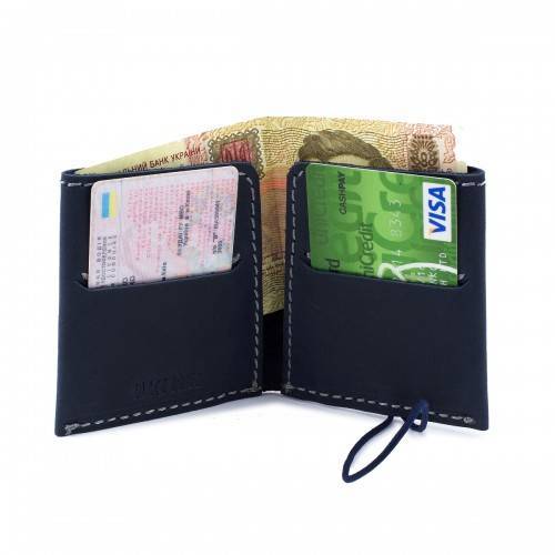 Гаманець тонкий на гумці Black Brier Темно-синій