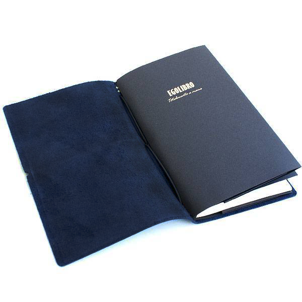 Блокнот из кожи Egolibro Темно-синий матовый