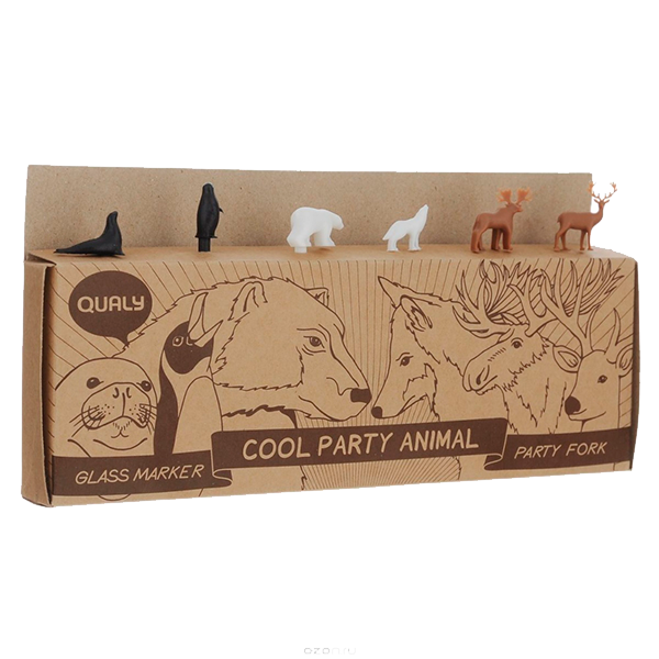 Набір шпаг-маркерів для келихів Qualy Cool Party Animal