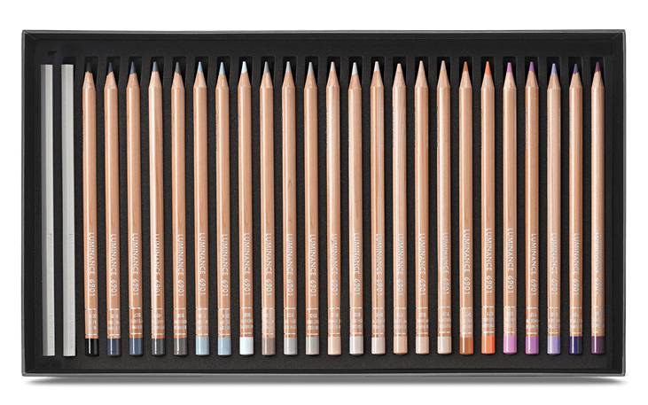 Набор Перманентных Карандашей Caran d'Ache Luminance 6901 Картонный бокс 76 цветов+ 2 блендера