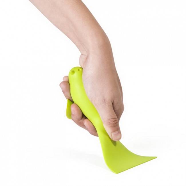 Скребок для скла та дзеркал Qualy Воробей Зелений