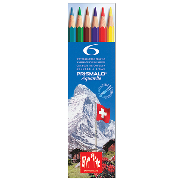 Набір акварельних олівців Caran d&#39;Ache Prismalo 6 кольорів + пластиковий бокс
