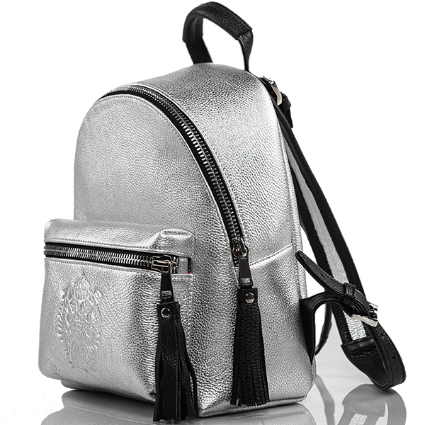 Рюкзак кожаный S Yana Belyaeva Серебро