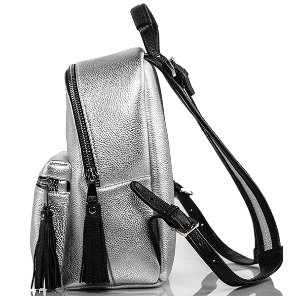 Рюкзак кожаный S Yana Belyaeva Серебро
