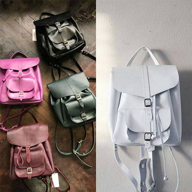 Кожаный женский рюкзак Dekey Classic Рыжий Алькор