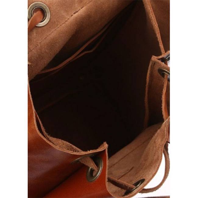 Кожаный женский рюкзак Dekey Classic Рыжий Алькор