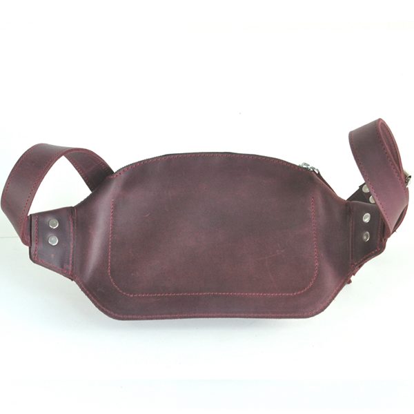 Кожаная сумка на пояс AV2 Красная (D101)