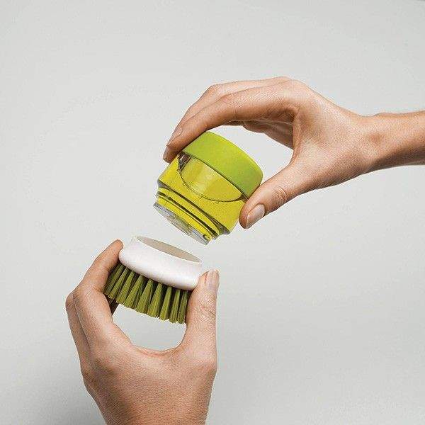 Щетка для посуды с Дозатором Жидкого мыла Joseph Joseph Palm Scrub Зеленая