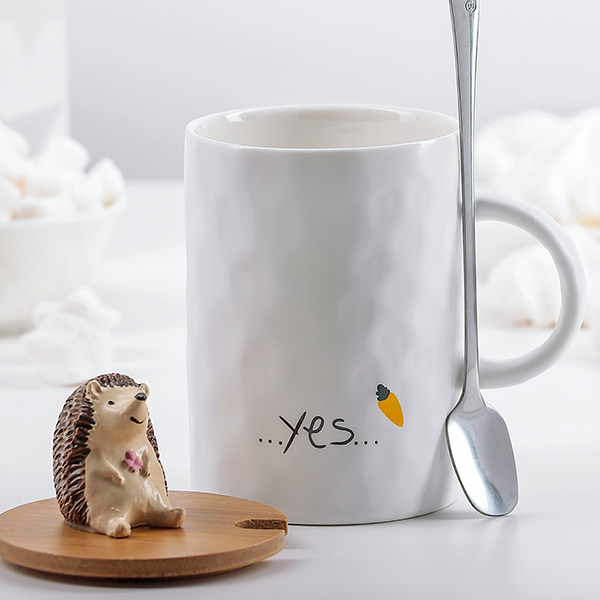 Кружка с крышкой и ложкой Ежик 375 мл