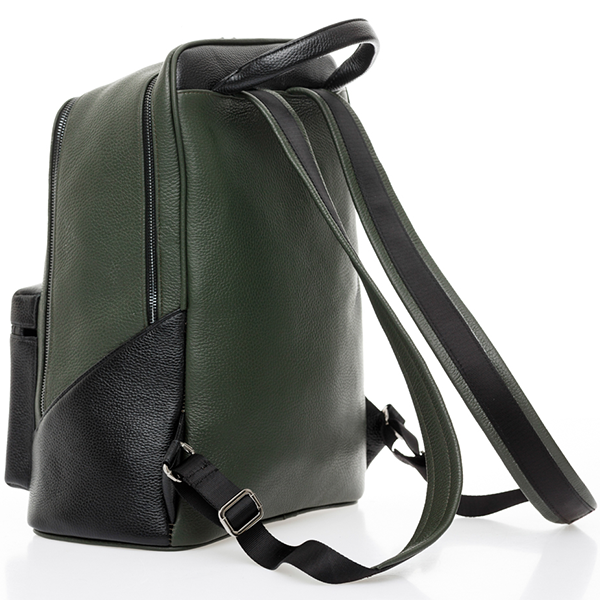 Рюкзак кожаный Yana Belyaeva Хаки+черный