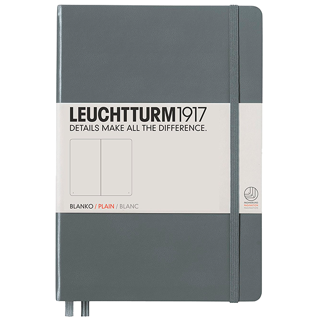 Блокнот Leuchtturm1917 Средний Антрацит Чистые листы (344785)