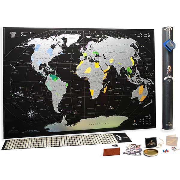 Скретч-карта світу англійською MyMap Black Edition Silver