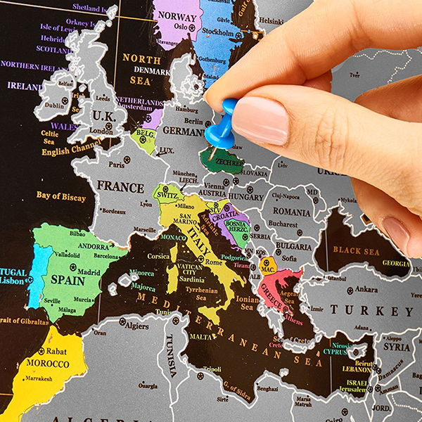 Скретч-карта світу англійською MyMap Black Edition Silver