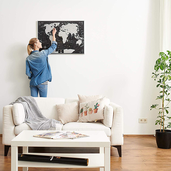 Скретч-карта світу англійською MyMap Black Edition Silver