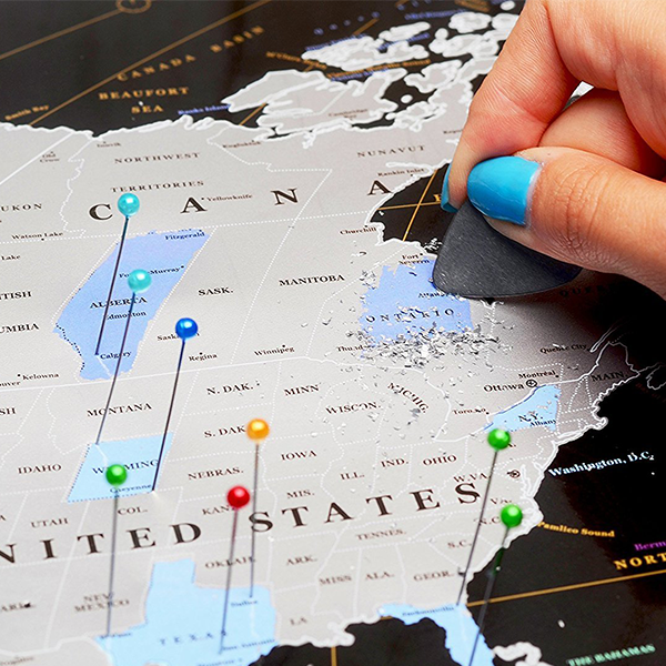 Скретч-карта світу англійською MyMap Black Edition Silver