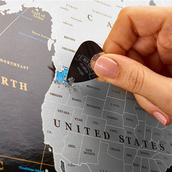 Скретч-карта світу англійською MyMap Black Edition Silver