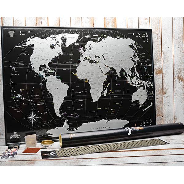 Скретч-карта світу англійською MyMap Black Edition Silver