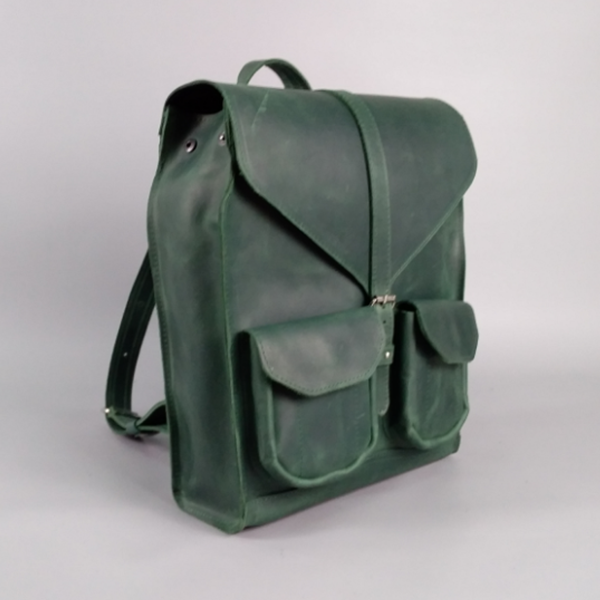 Кожаный рюкзак AV2 Зеленый (P501)