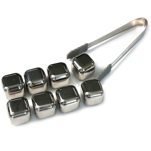 Набор стальных камней для виски (8 шт) + щипцы Be Different