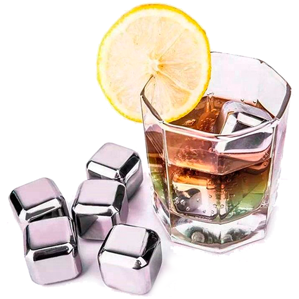 Набор стальных камней для виски (8 шт) + щипцы Be Different