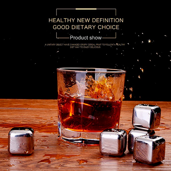 Набор стальных камней для виски (8 шт) + щипцы Be Different