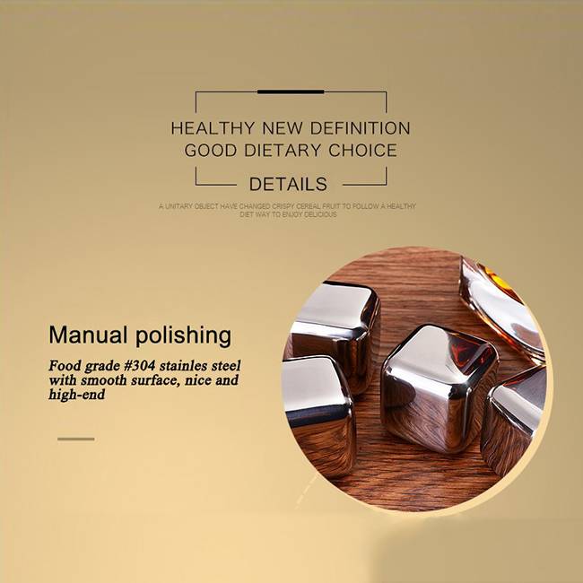 Набор стальных камней для виски (8 шт) + щипцы Be Different