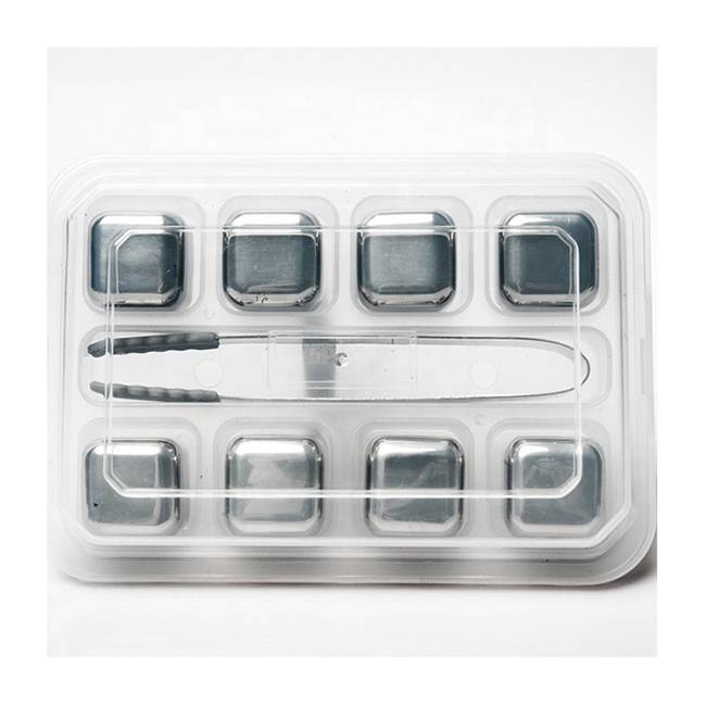 Набор стальных камней для виски (8 шт) + щипцы Be Different