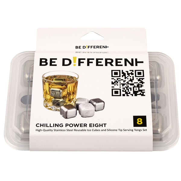 Набор стальных камней для виски (8 шт) + щипцы Be Different