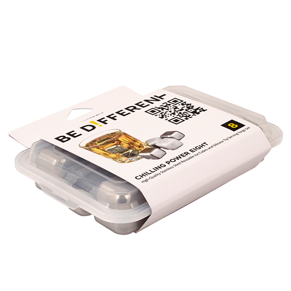 Набор стальных камней для виски (8 шт) + щипцы Be Different